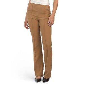 VENTI Camel Solid High Waist Seamed Pants
